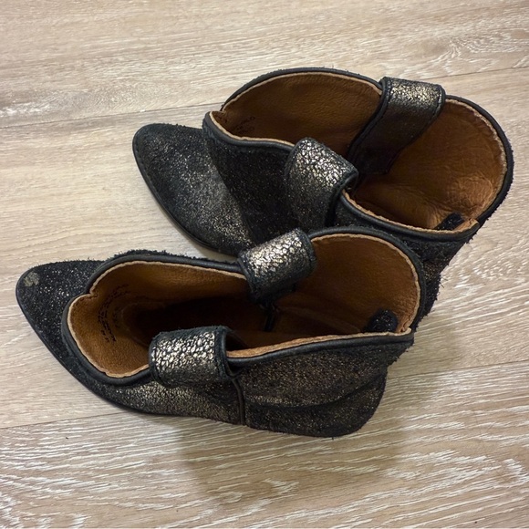 FRYE Leather Pull-On Boots Billy Short Metallic Gold Size 6B - Picture 9 of 10